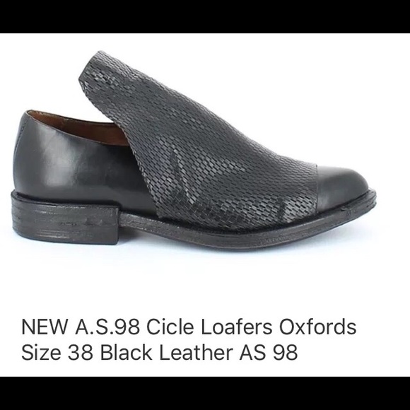 A.S.98 Cicle Loafers size 7.5 Black - Picture 1 of 4